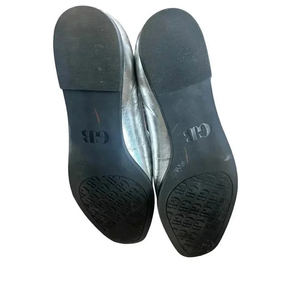Gianni Binni Silver Gray Flats Flip-side Leather Ankle Shoe Size 8M - Picture 4 of 8
